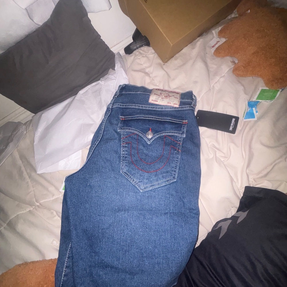 True Religion Indigo Denim with Red Stitching